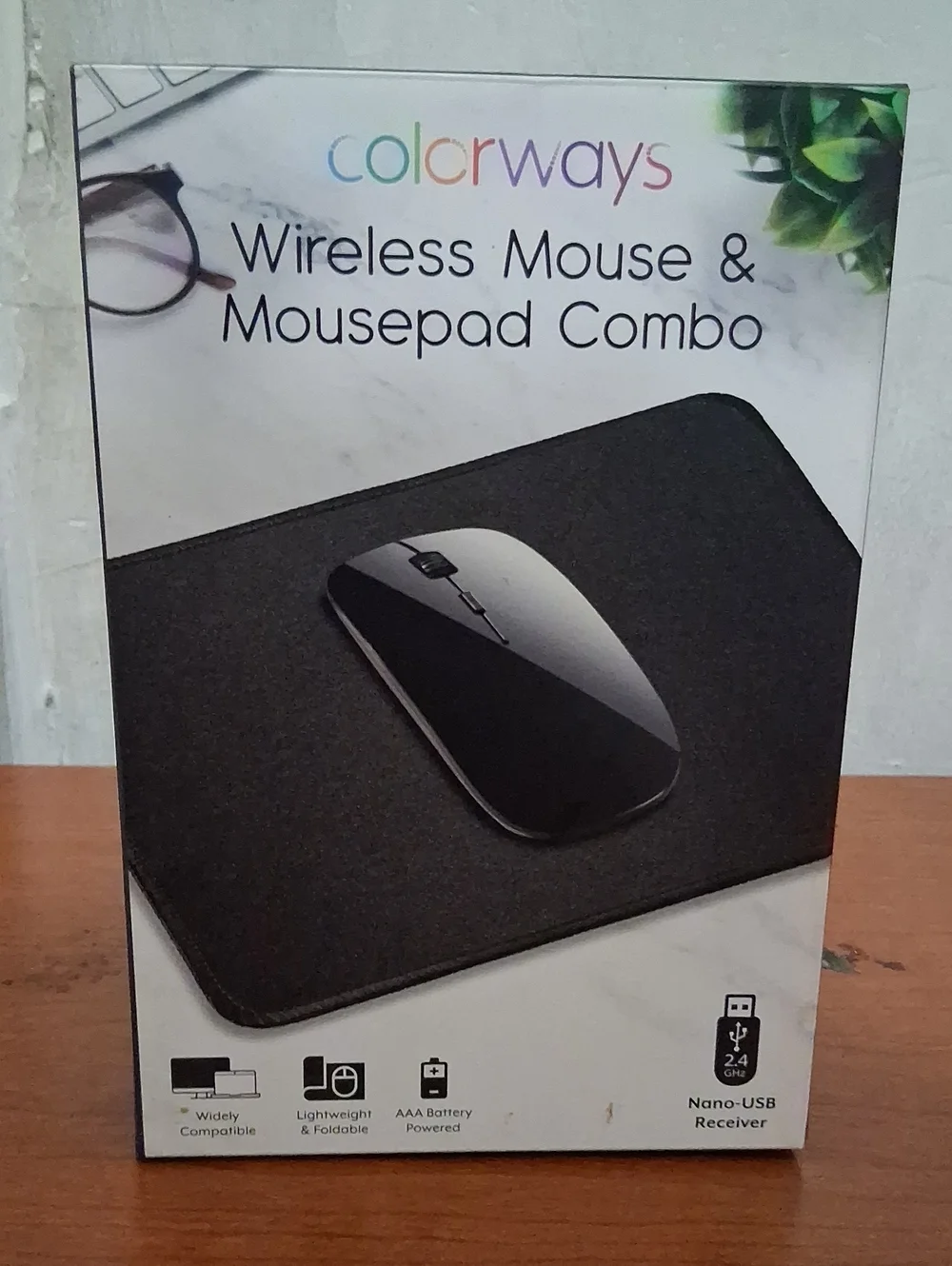 Wireless Black Mouse & Mousepad Combo